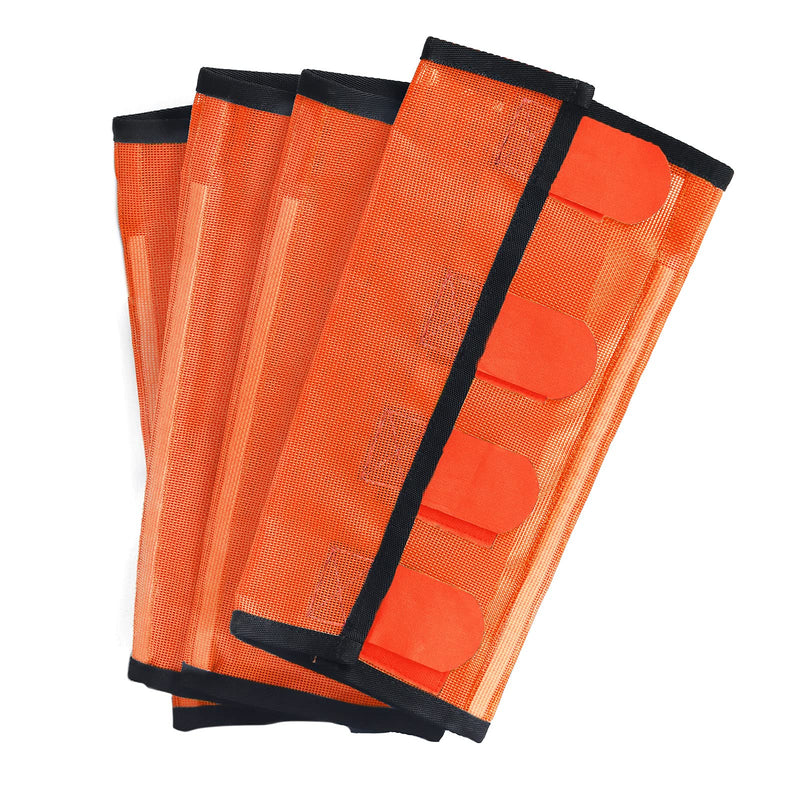 Fine Mesh Fly Boots Loose Fitting & Non-Slip Horse Fly Leggings No More Horsefly Nuisance Greatly Reduce Stomping Breathable with Natural Air Flow (Set of 4) Vibrant Orange Small - BeesActive Australia