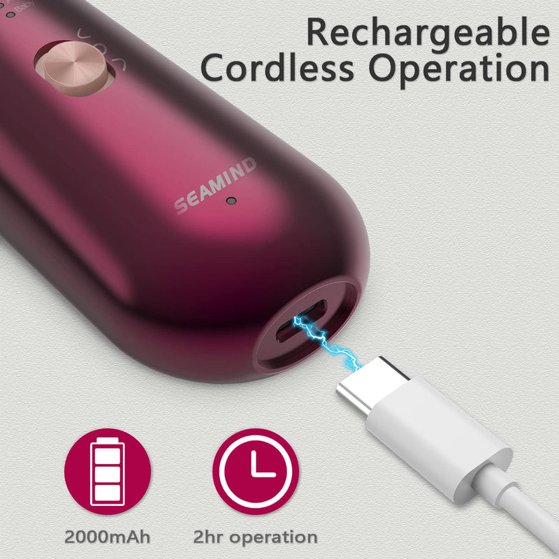 Professional Manicure Pedicure Set - Cordless Electric Foot Nail Care Trimmer Buffer Tools - 5 Speeds, Rechargeable, Thick Nails (Red) Red - BeesActive Australia