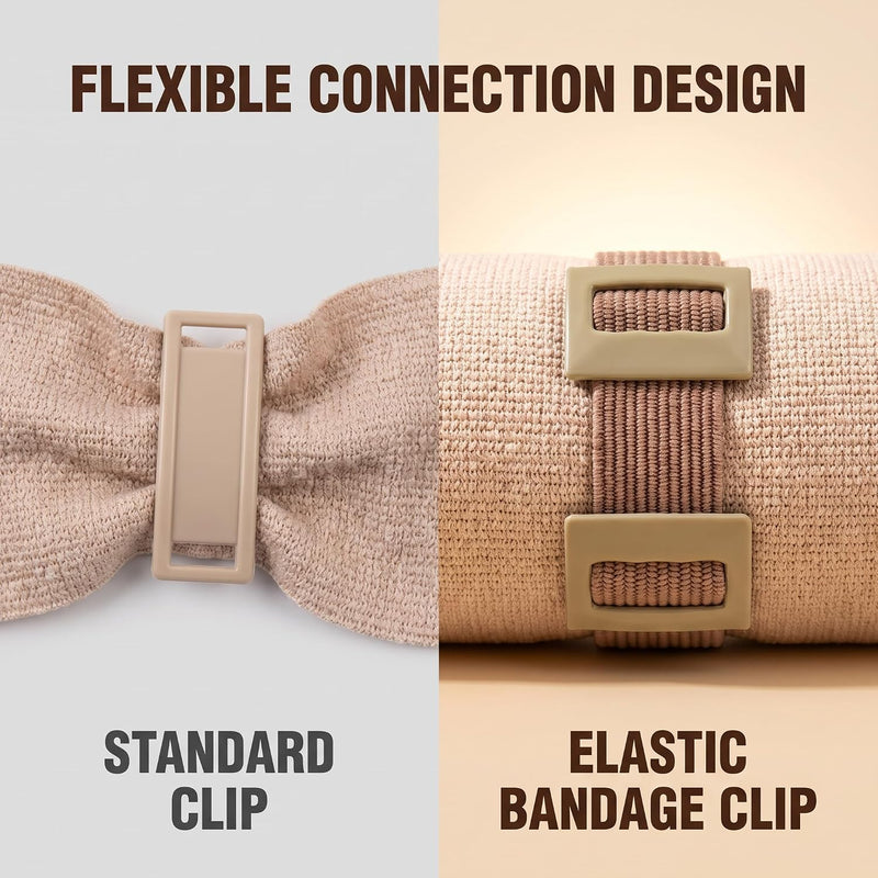 10Pcs Brown Elastic Bandage Clips Adhesive Bandages Bandage Wrap Clips Stretch Metal Clips, Replaceable Wrap Clips for Various Types Bandages and Bandaging Supplies