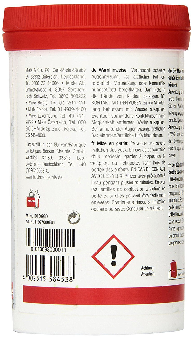 Miele Care Descaler Powder to clean and sanitize Washers, 09043380 - BeesActive Australia