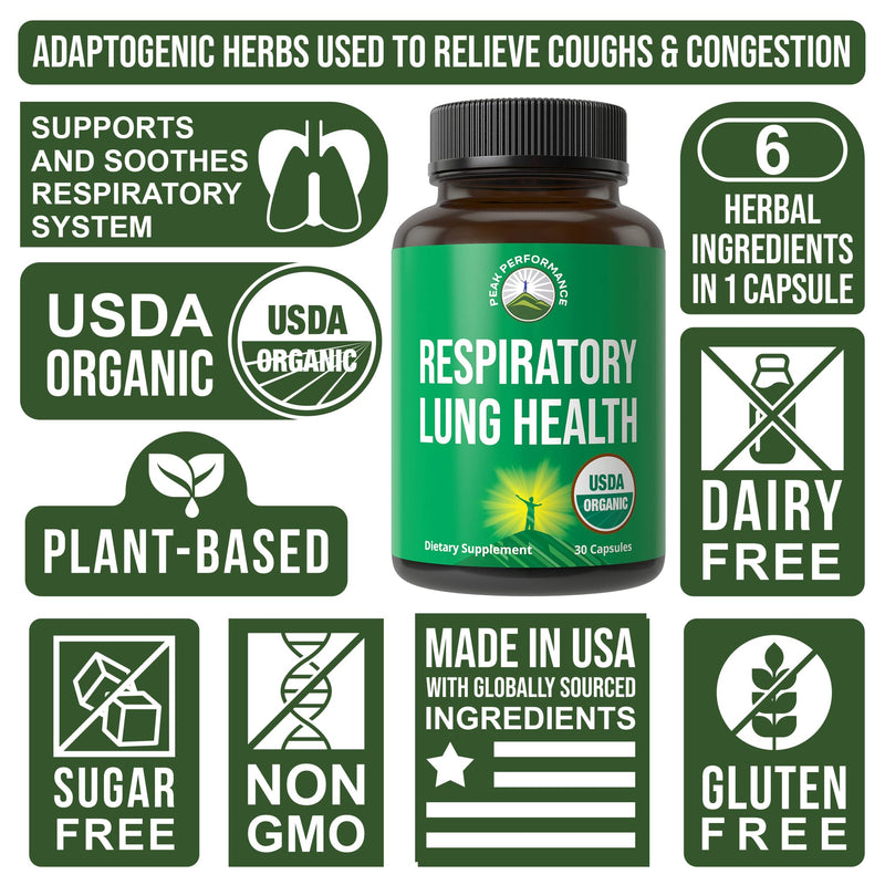 USDA Organic Lung Detox For Smokers And Non Smokers with 6 Top Ingredients. Mullein Leaf, Marshmallow Root, Calendula. Lungs Cleanse For Better Respiratory Health. Lung Support Capsules Supplement - BeesActive Australia
