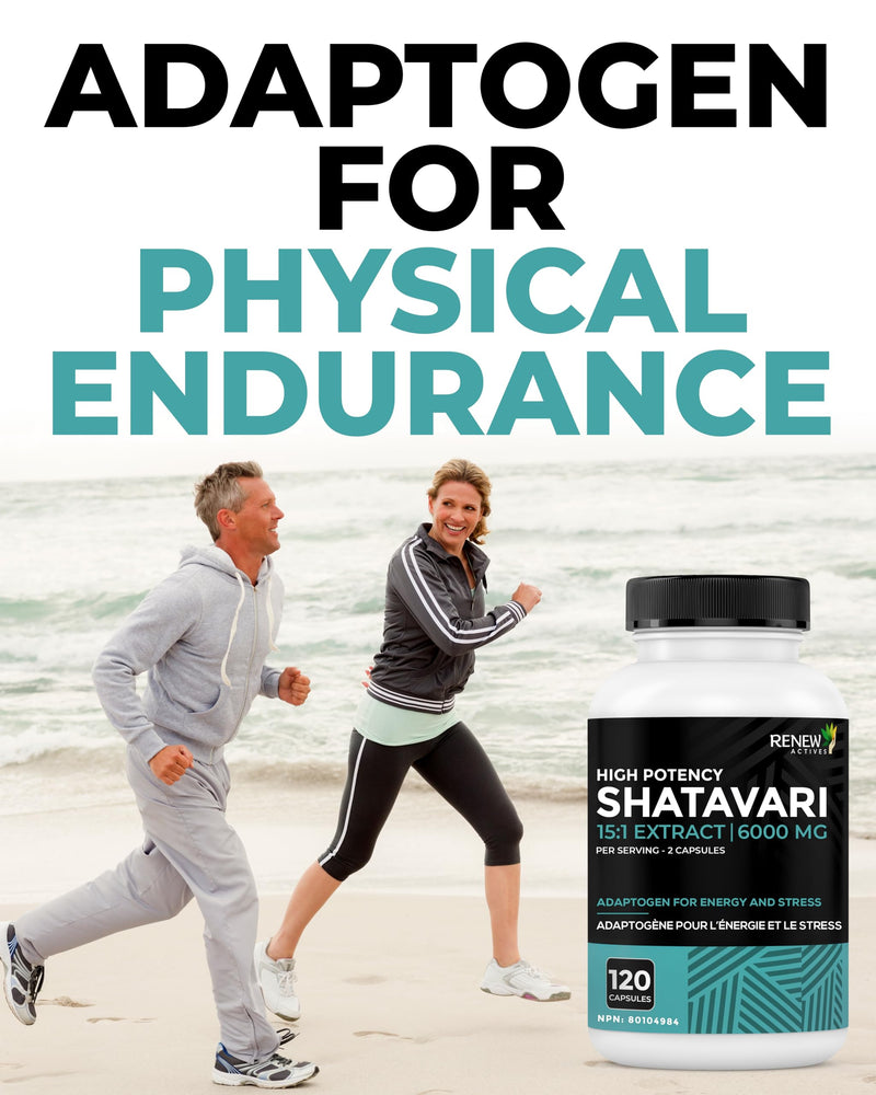 Renew Actives Shatavari Capsules ‚Äì Natural Adaptogen for Energy, Vitality, & Endurance ‚Äì Promotes Wellness & Resilience with Ayurvedic Herbs ‚Äì Organic, Vegan ‚Äì Made in Canada ‚Äì 120 Capsules - BeesActive Australia