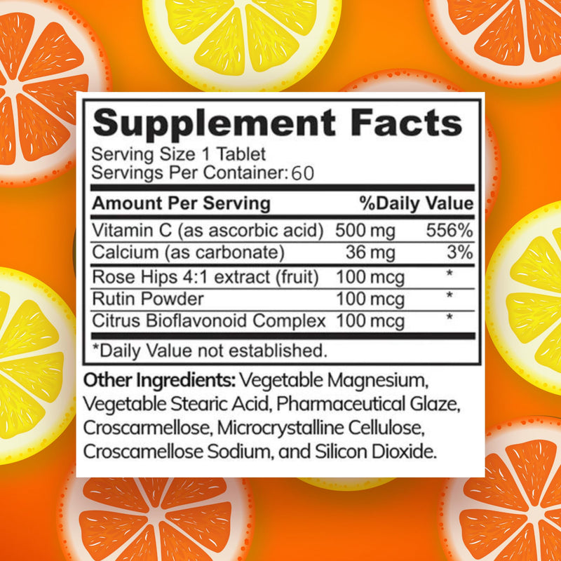 Zaytun Halal Vitamin C 500mg Supports Immune System, Natural Antioxidant, Vegetarian, Gluten-Free, 2 Months Supply, Halal Vitamins