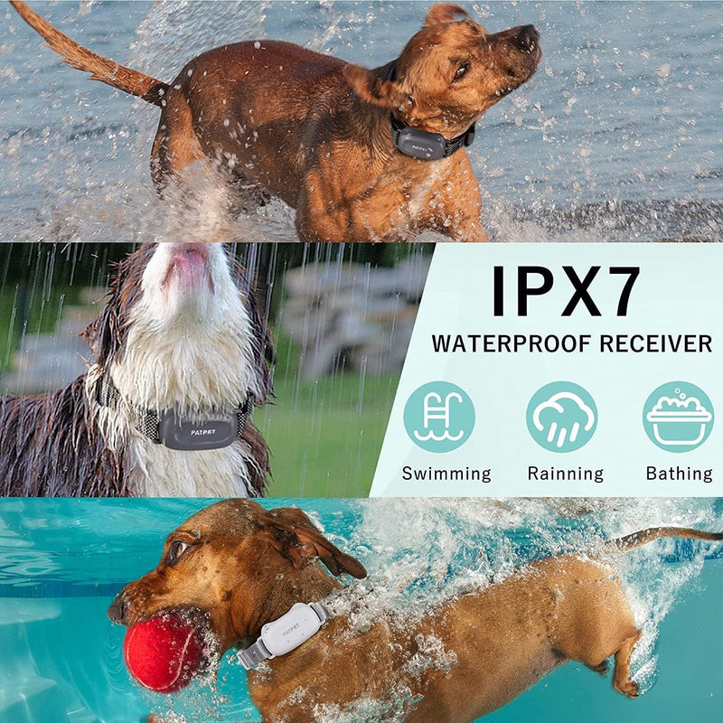 PATPET Dog Training Collar with Remote - Waterproof Dog Training Collar for 2 Dogs Small Medium Large Dogs with Beep, Vibration and 16 Levels Static - Grey - BeesActive Australia