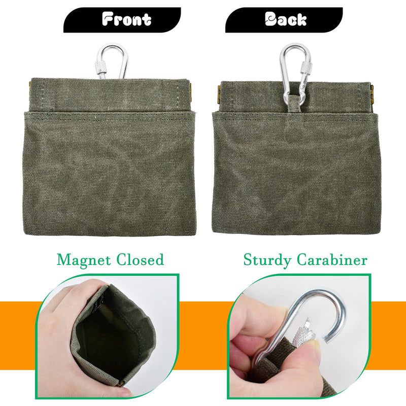 CONLI Dog Treat Pouch Portable Treat Pouches for Pet Training, Dog Training Treat Pouch with Carabiner, Auto Closing Pet Feed Snack Reward Pocket for Pet Travel or Outdoor Use Green - BeesActive Australia