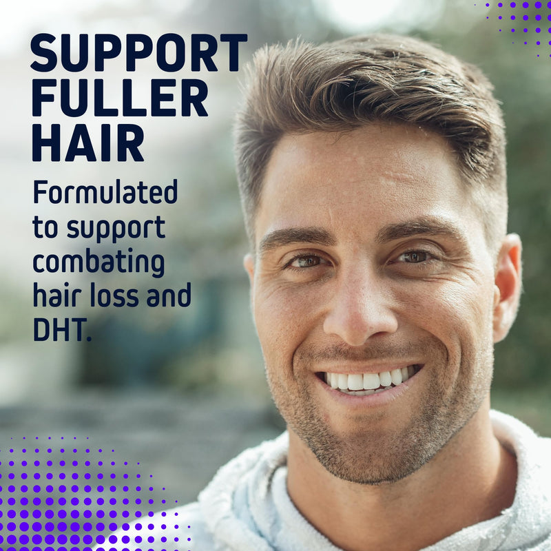 Dual Prostate & Hair Support for Men – Saw Palmetto, Beta-Sitosterol, Pumpkin Seed – Promotes Urinary Health & Natural DHT Blocking – 120 Capsules