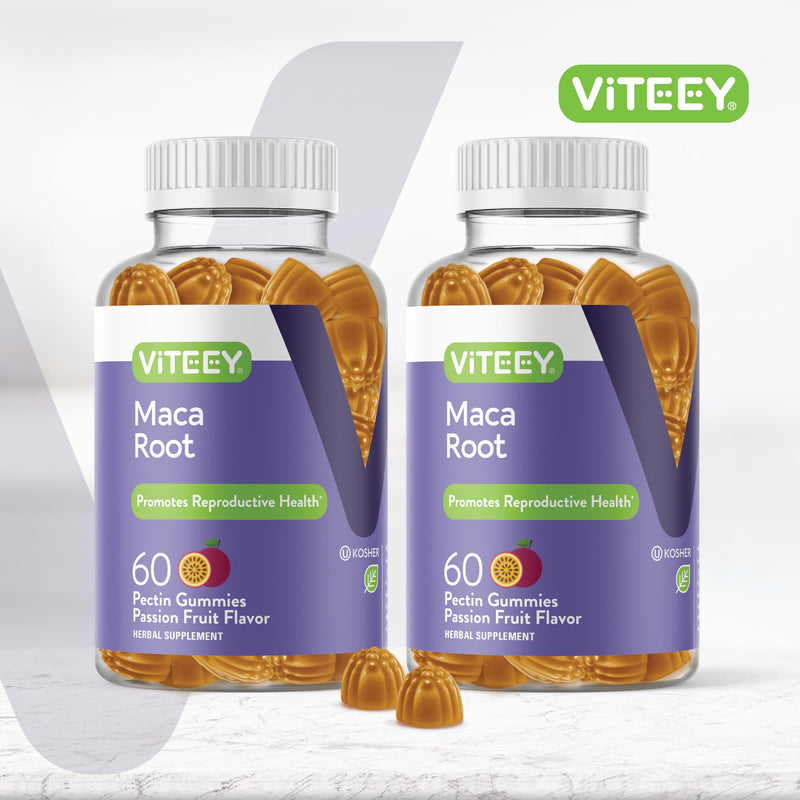 Viteey Black Maca Root Gummies | Drive, Passion & Energy Support - Black Maca Root for Men & Women - Vegan, Gluten Free - 120 Count 60 Count (Pack of 2)