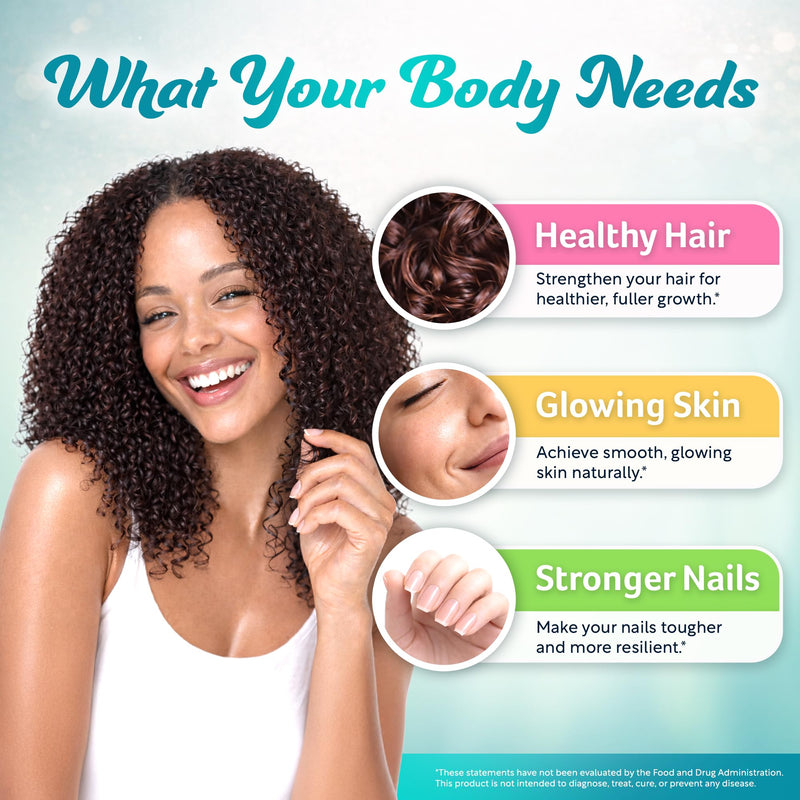Biotin | Collagen| Keratin 60ct Hair Skin & Nails Vitamin For Women and Men 60