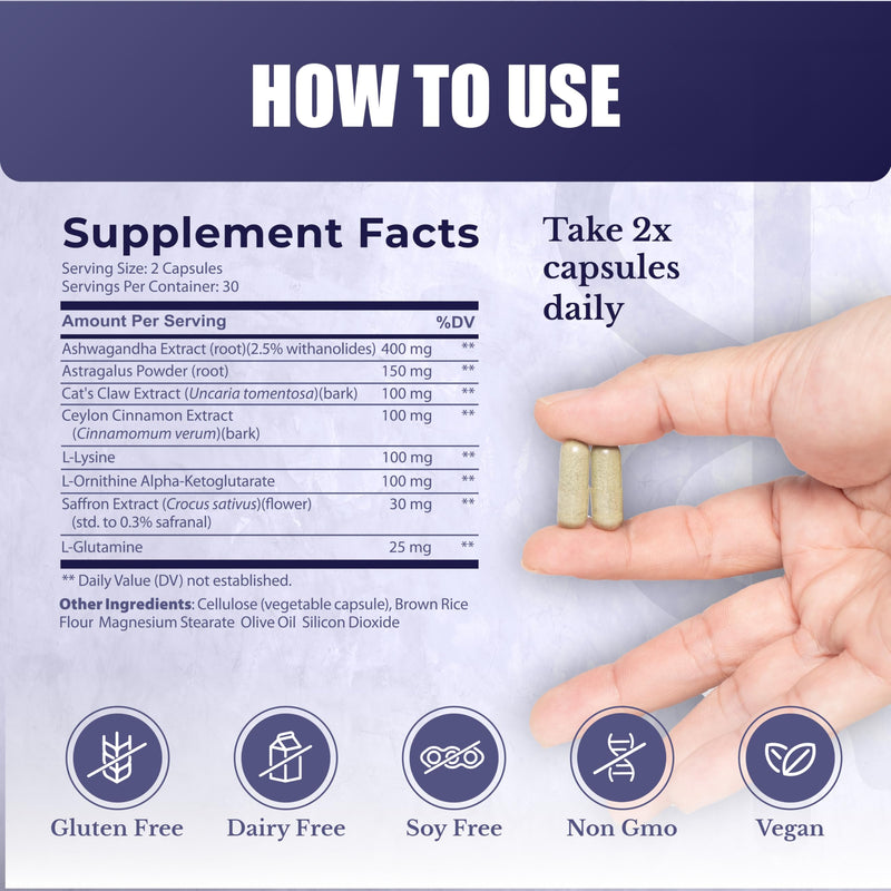 ActiveSpan- Longevity Formula Supplement with Ashwagandha, Cat‚Äôs Claw, Astragalus - Telomere Lengthening Supplements - Stem Cell Regeneration, 60 Capsules - BeesActive Australia