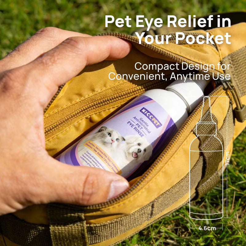 HICC PET Dog Eye Rinse for Dogs and Cats, Gentle Dog Eye Wash, Cleans Tear Stains & Debris, Supports Routine Eye Care for Pets, 150ml