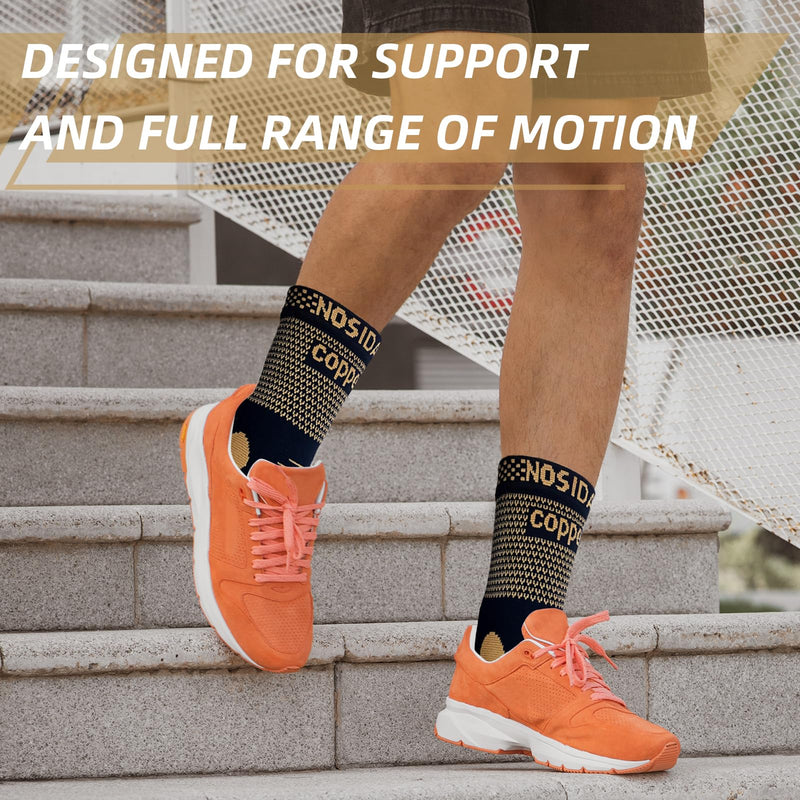 Copper Ankle Brace for Men & Women 20-30mmHg Ankle Support Compression Sleeve with Arch Support for Plantar Fasciitis Relief, Achilles Tendonitis, Heel Spur, Joint Pain, Swelling, and Sprain Copper-Tan Large - BeesActive Australia
