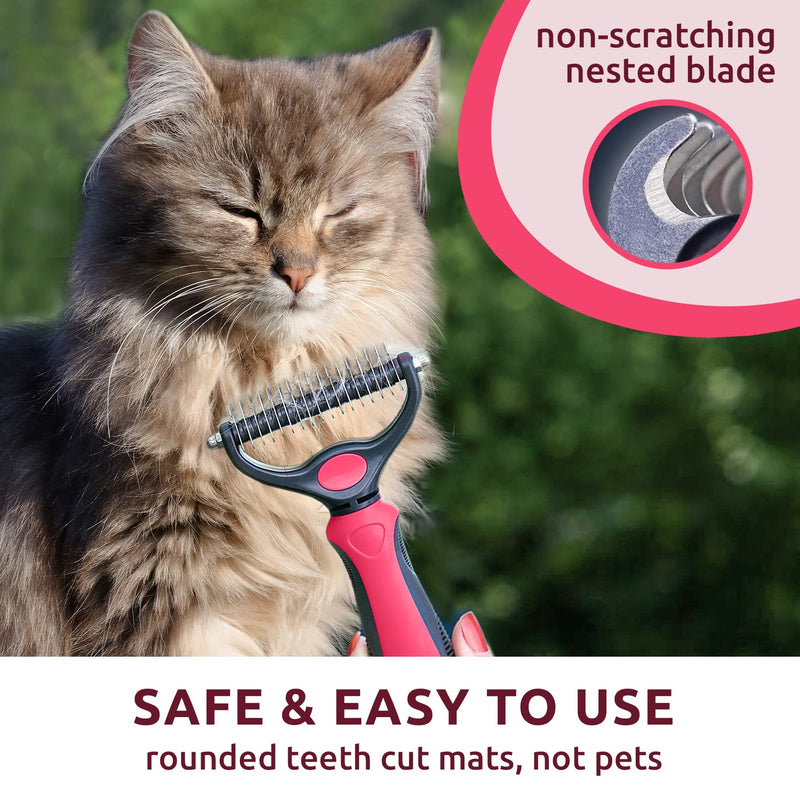 Pat Your Pet Deshedding Brush - Double-Sided Undercoat Rake for Dogs & Cats - Shedding Comb and Dematting Tool for Grooming, Extra Wide - BeesActive Australia