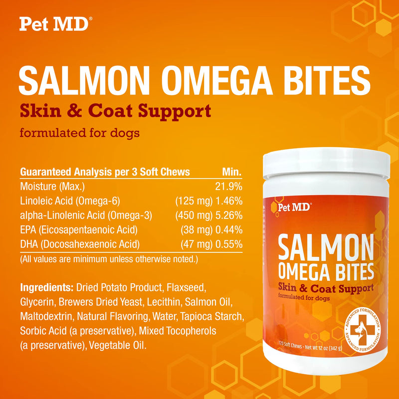 Pet MD Benzoyl Peroxide Shampoo & Pet MD Salmon Omega Bites - PawsPlanet Australia