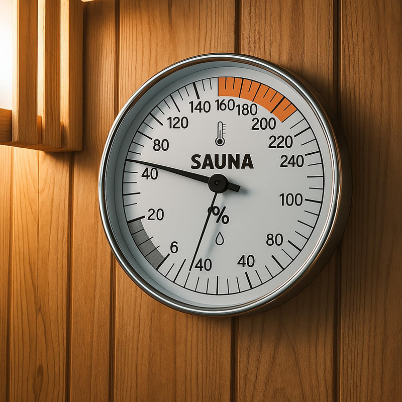 Sauna Thermometer and Hygrometer Combo – Precise Temperature & Humidity Gauge for Sauna Roomsk, Temperature Range 70-250°F, Humidity Range 0-100% - BeesActive Australia
