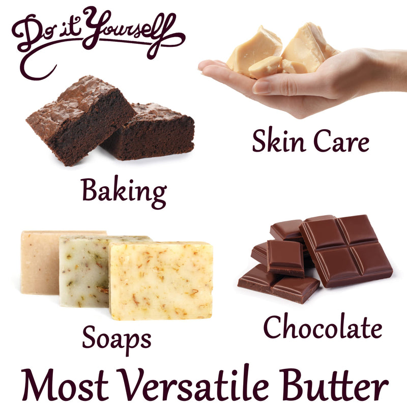 Plant Guru Raw Cocoa Butter 16 oz. / 1 lb. 100% Pure Unrefined FOOD GRADE Arriba Nacional Cacao Bean, Bulk Rich Chocolate Aroma For Lip Balms, Stretch Marks, DIY Base For Body Butters & Soap Making 16 Ounce (Pack of 1) - BeesActive Australia