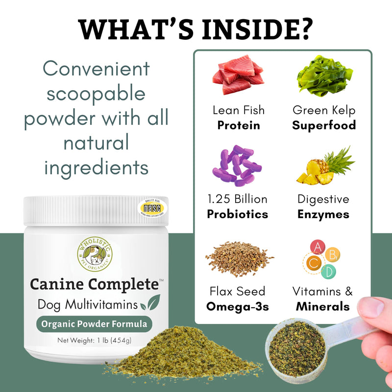 Wholistic Pet Organics Canine Complete & Feline Complete - Dog Vitamins and Cat Vitamins for Immune System, Skin, Coat & Overall Health