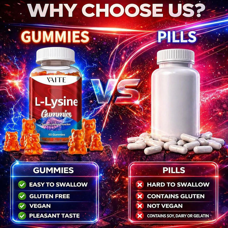 L-Lysine 1000mg Gummies - Supports Skin, Lip, Vegan, Gluten Free, 60 Chewable Lysine for Adults, Vitamins Tissue Health & Immune System, Amino Acid Vitamin Supplement & Complex Supplements (2 Pack) 2 Pack