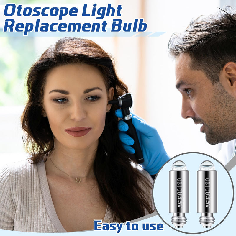 Funtery 2 Pcs Halogen Replacement Bulbs Compatible with Welch Allyn, 3.5v Lamp Type 03100-u Otoscope Lamp