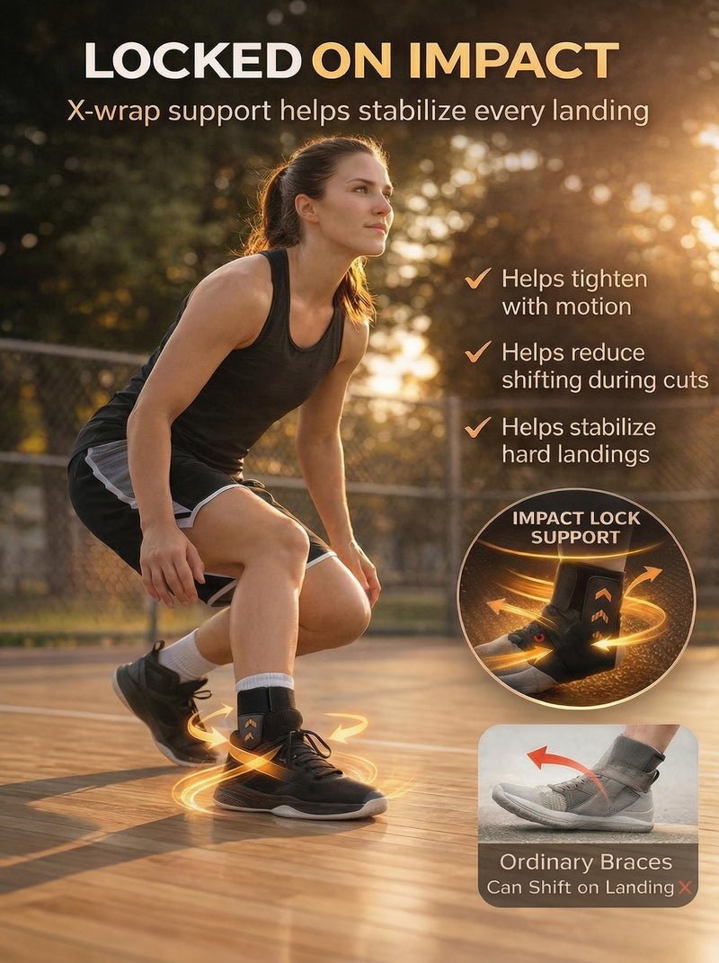 3D Wrap Stability Ankle Brace for Men and Women, Quick-Adjust Figure 8 Ankle Support Brace, Lightweight In-Shoe Lace Up Ankle Stabilizer with Side Pads for Basketball, Volleyball, Sports (L) Large - BeesActive Australia