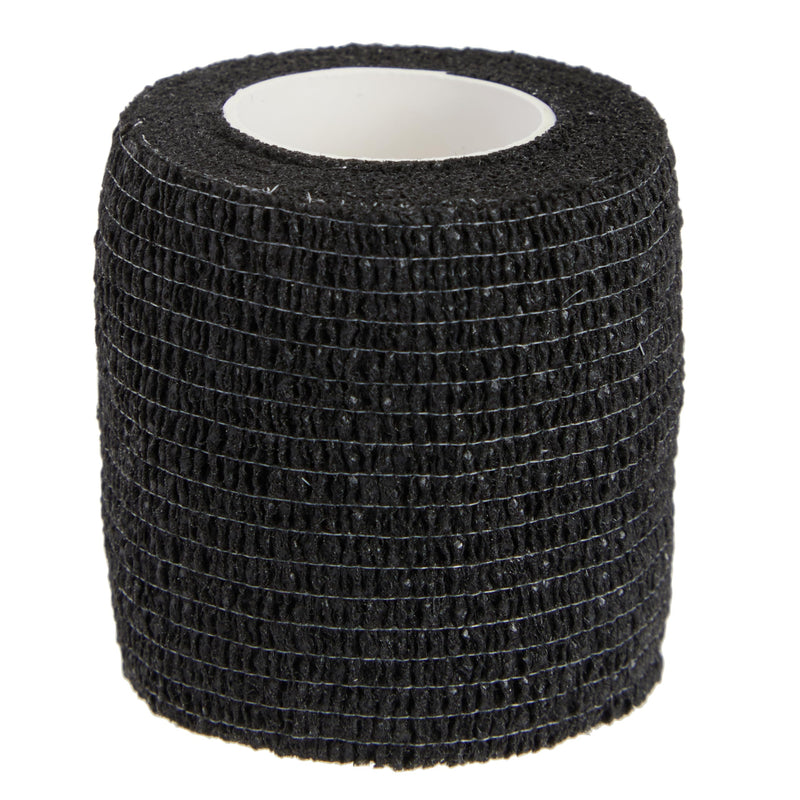 Juvale 12-Rolls Self Adhesive Bandage Wrap, Vet Tape - 2 in x 5 Yds Breathable, Elastic Cohesive Wrap Tape for Wrist, Swelling, Sports, Tattoo (Black) - BeesActive Australia