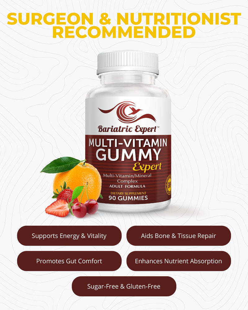 Bariatric Expert Multivitamin Gummies – Fast-Melting Dietary Supplement for Adults Post-Gastric Sleeve and Bypass, Nutritionist Recommended, 90 Count