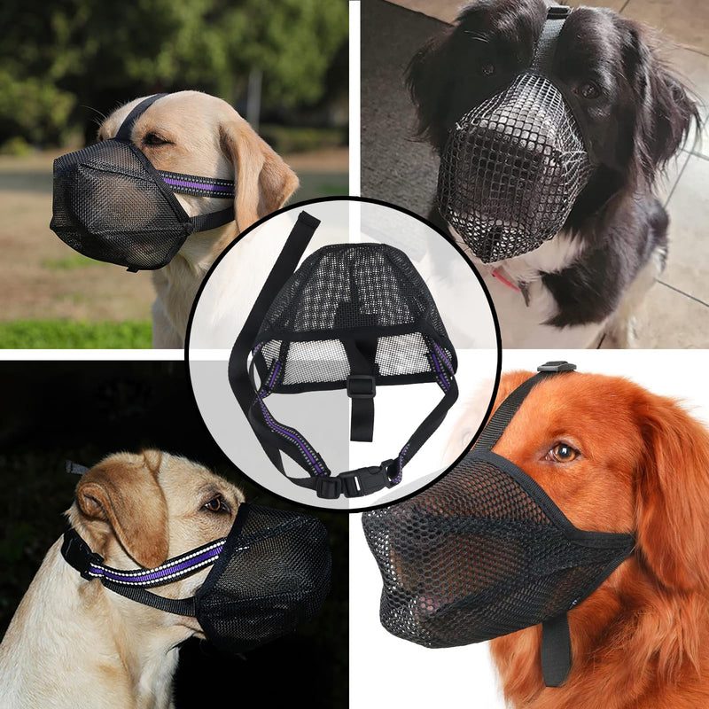 Dog Muzzle, Dog Muzzle, Mesh Soft Muzzle for Large Dogs with Reflective Adjustable Strap, Muzzle Medium Dogs, Breathable Dog Muzzle, Prevent Eating, Biting, XL - BeesActive Australia