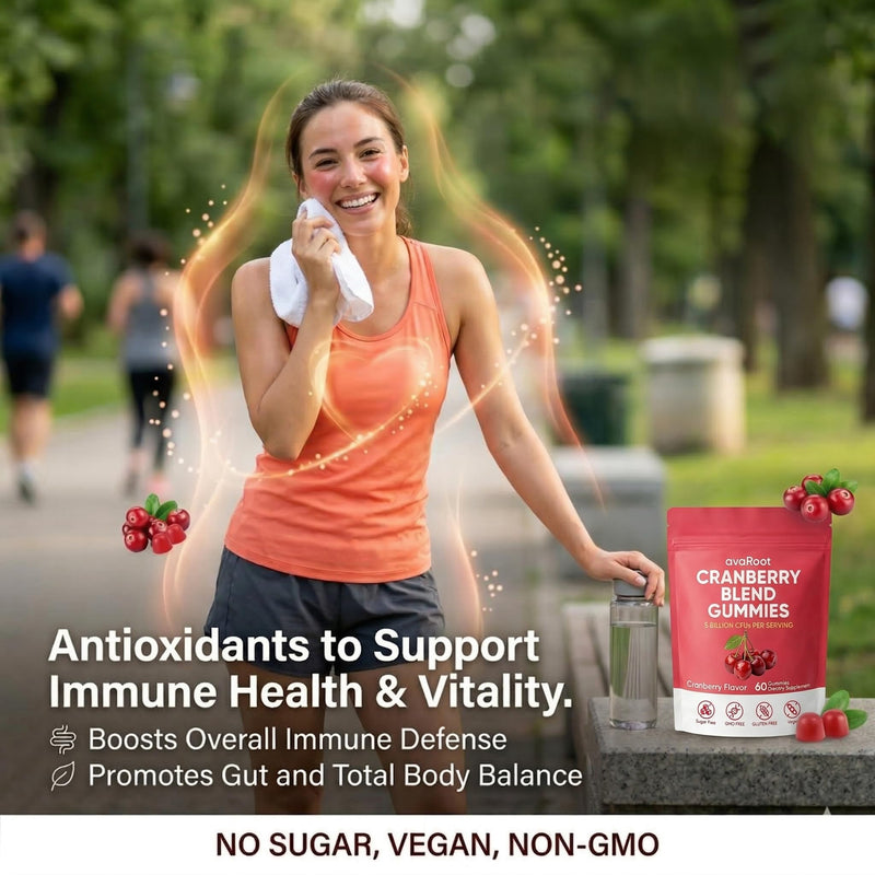 avaroot Cranberry Blend Gummies, Cranberry Probiotics for Women Vaginigal Health, Support Urinary Comfort, Healthy Smell, Yeast Balance and Flora, Immune Support, Feel Fresh & Confident, 60 Gummies