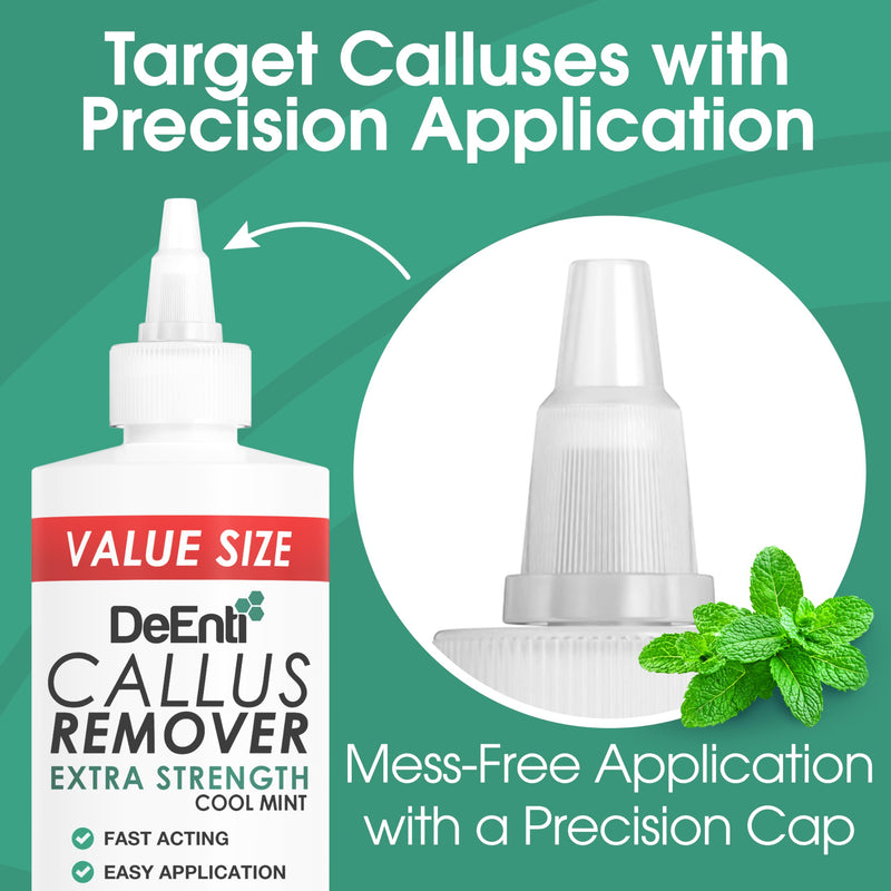 DeEnti Callus Remover for Feet, Extra Strength Foot Callus Remover Gel, 16oz Salon Grade Home Pedicure Supplies for Dry Skin, Cracked Heel, Professional Strength Foot Care, Cool Mint 16 Fl Oz (Pack of 1) - BeesActive Australia