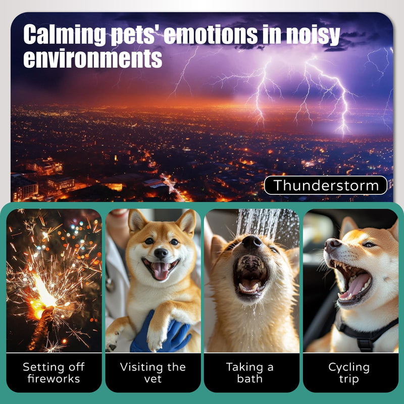 Dog Calming Hoodie, Hematoma Ear Wrap, Quiet Head Cover Sleeves Ear Covers for Bath, Thunderstorms L-Head Circle(17.32"~22.83") Purple