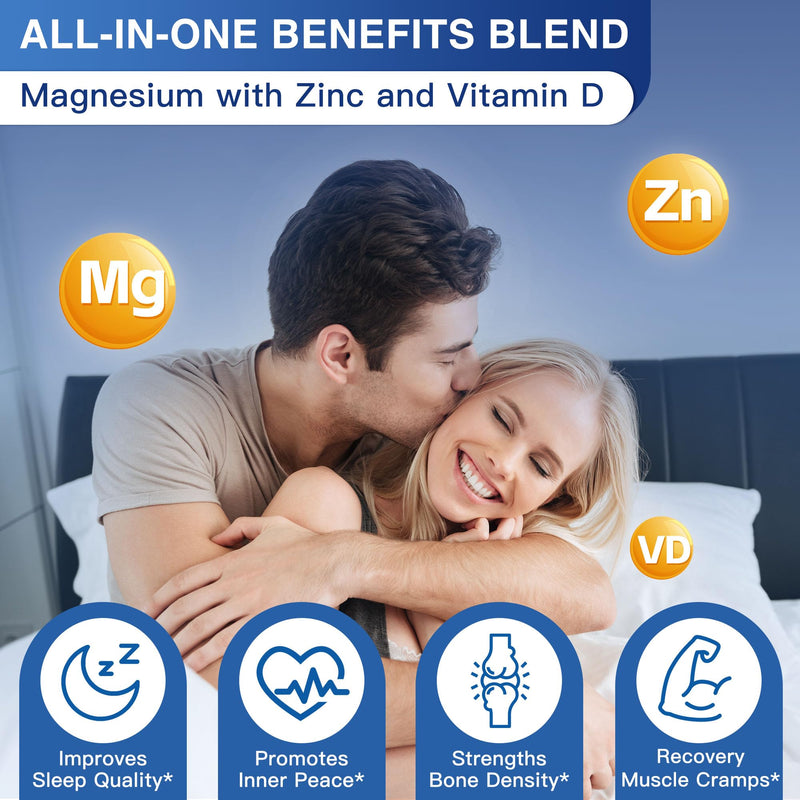 NATURE TARGET Triple Magnesium Complex 500mg, 120 Vegan Capsules | Chelated Glycinate, Malate, and Citrate with Zinc and Vitamin D3 for Muscle, Nerve, Bone, and Immune Support 120 Count (Pack of 1)