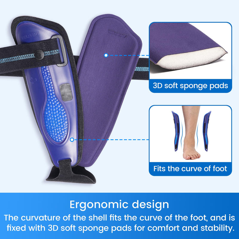 Velpeau Ankle Stabilizer Brace for Sprain, Ligament Injury (Grade 1 to 2), Tendonitis, Adjustable Stirrup Ankle Support Splint for Women and Men,Reversible Left & Right Foots,One Size(Foam Pads, Blue) Foam Pads - BeesActive Australia