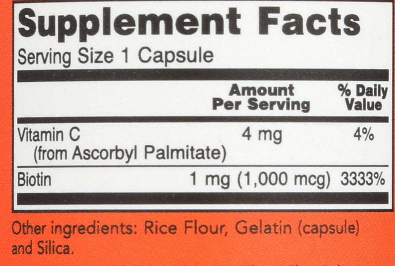 Now Foods Biotin 1000 MCG - 100 Capsules