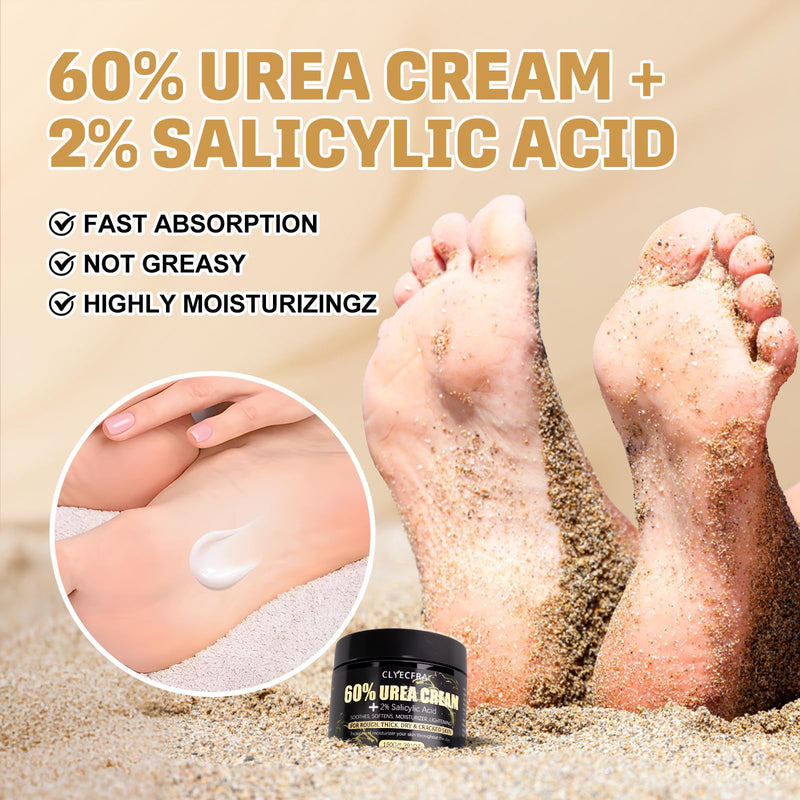 60% Urea Cream with 2% Salicylic Acid, Urea Cream 60 Percent for Feet & Hands- Maximum Strength Moisturizer for Rough, Dry, Thick & Cracked Skin, Callus Remover, Deep Hydration, 150g 5.29 Ounce (Pack of 1) - BeesActive Australia