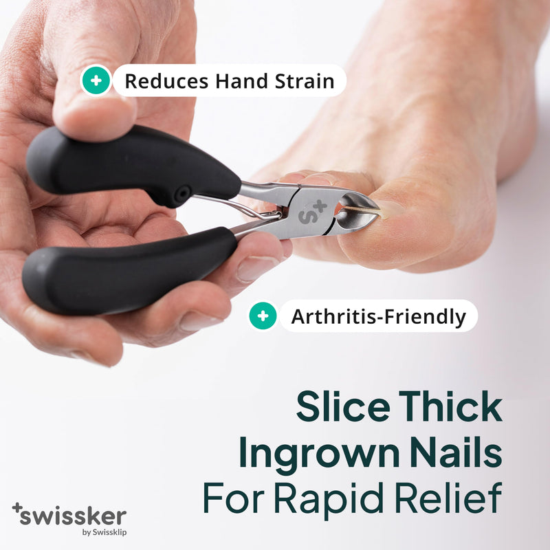 Swissker by Swissklip Heavy Duty Toenail Clippers for Men and Women – Professional Ergonomic Large Toe Nail Cutter & Trimmer for Thick Nails Seniors, Long Handle Toe Nail Clipper 1 Unit Pack - BeesActive Australia