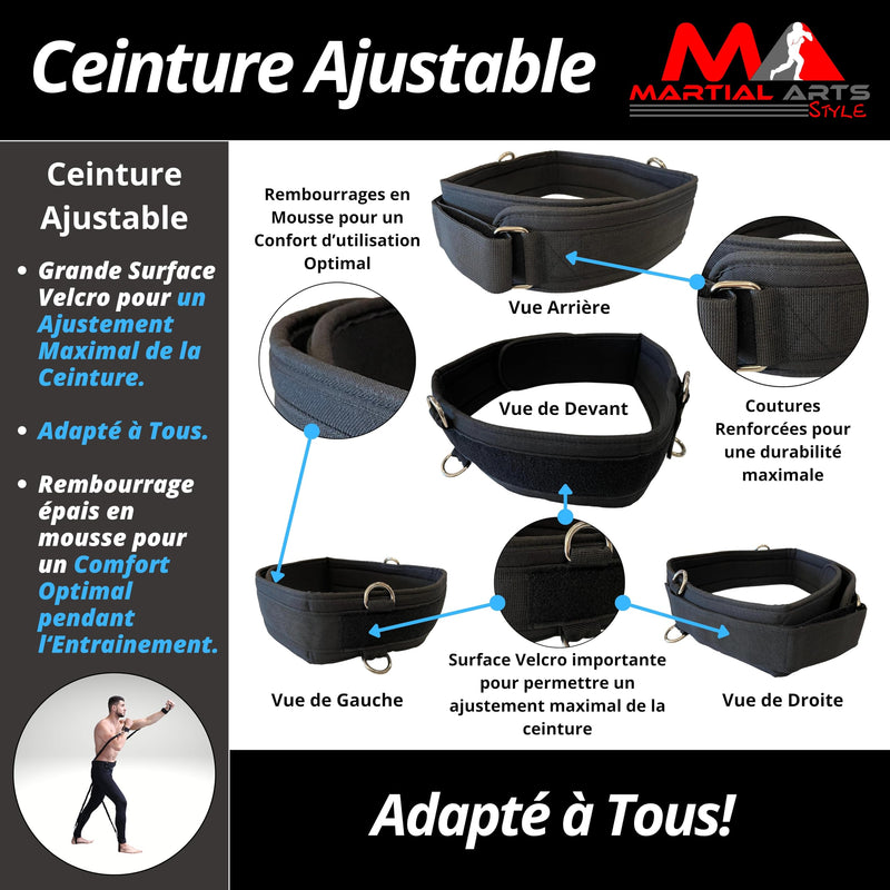 Boxing Resistance Bands for MMA Martial Arts Resistance Training at Home for Punches/Kicks, 150lbs Exercise Bands Full Body Fitness Workout to Enhance Explosive Power/Speed/Agility Black Color - BeesActive Australia