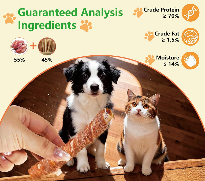 Duck Dog Treats–Duck Wrapped Goose Trachea, 10cm (25-30 Pcs) All Natural Trachea Sticks, Promotes Joint, Hip & Dental Health, High in Protein Low Fat, Dog Chews for Small & Medium Dogs