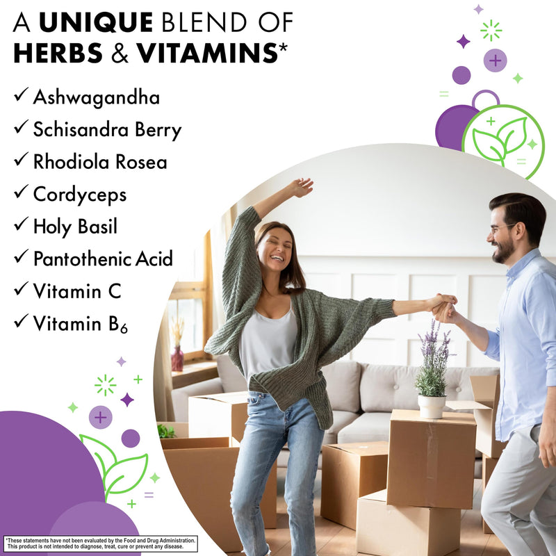 Bluebonnet Nutrition Adrenal Support, Energy & Mood*, Non-GMO, Vegan, Kosher Certified, Gluten-Free, Soy-Free, Dairy-Free, 60 Vegetable Capsules, 30 Servings | Energy & Mood; Non-GMO, Vegan, Kosher Certified, Gluten-Free, Soy-Free, Dairy-Free