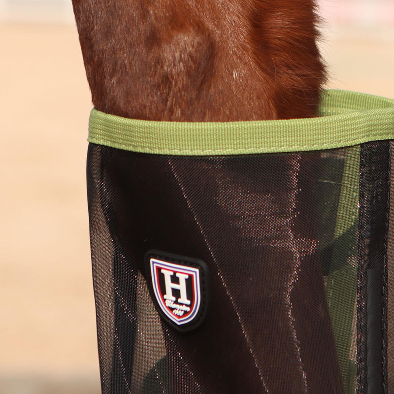 Harrison Howard Loose-Fitting Horse Fly Leggings Breathable, Tear-Resistant Fine Mesh Leg Guards Stay-on Comfortable Fly Boots (Set of 4) Light Olive Pony - BeesActive Australia