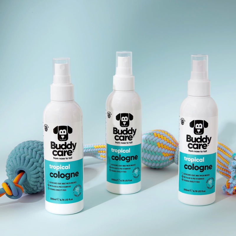 Buddycare Dog Cologne - Tropical - Refreshing and tropical scented dog perfume - Refreshes between dog washes (200 ml, 1 piece) - BeesActive Australia