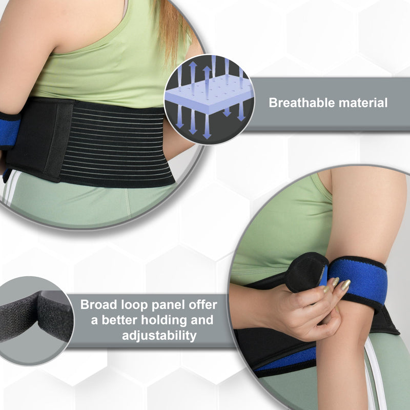 Wonder Care Left Right Shoulder Immobilizer Arm Sling Elastic Brace for Clavicle Collar Bone Dislocation Subluxation Shoulder stabilizer Compression Brace After Rotator Cuff Surgery Blue Special (42-54")