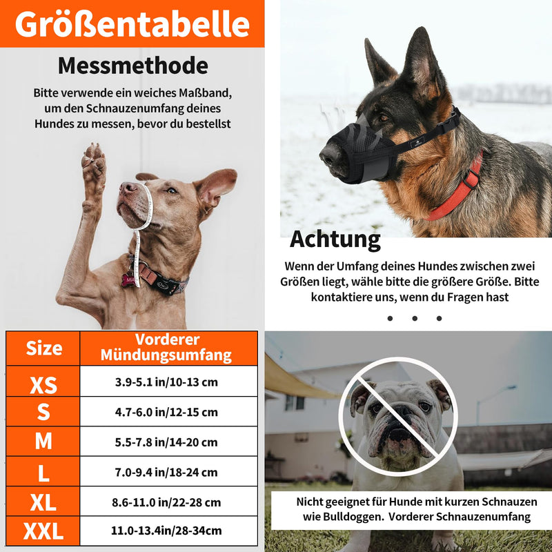 AMATHINGS dog muzzle size: XL, black, nylon, adjustable, breathable, bite protection, prevents chewing and barking, drinking possible - BeesActive Australia