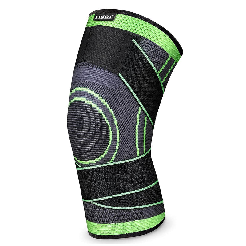 Knee Brace with Straps for Women/Men, Knee Compression Sleeve for Knee Pain, Arthritis, ACL, PCL, Meniscus Tear, Joint Pain Relief. Knee Support for Running, Workout, 1 pcs (Green, L/XL) Green, L/XL - BeesActive Australia