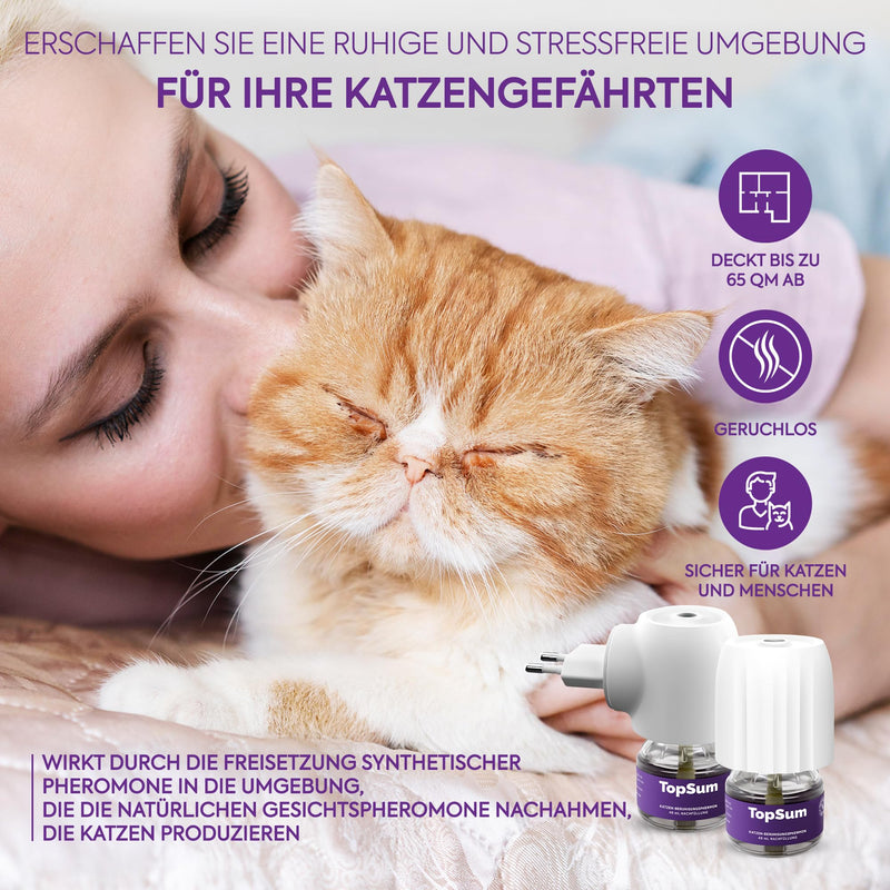 TopSum Pheromones Cat Diffuser Kit: Cat Pheromones Starter Set - Relaxation & Anti-Stress Agent for Cats - Cat Calming Diffuser Kit - Cat Anti-Stress Pheromones, 2 Pack (Purple) Purple - BeesActive Australia