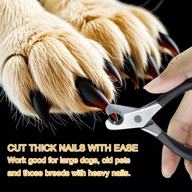Dog Nail Clippers for Large Medium Small Dogs, Wide Open Heavy Duty Dog Nail Trimmers for Thick Toenail, Professional Ergonomic Handle Sharp Grooming Cutter with Nail File for Pet - BeesActive Australia