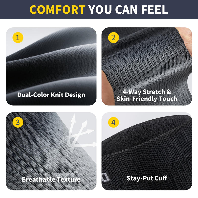 CAMBIVO Gradient Calf Compression Sleeves, 20-30 mmHg Medical Footless Compression Socks for Shin Splints, Leg Fatigue, Travel, Running, Standing & Daily Wear – Stylish Leg Support for Men & Women Gray Large - BeesActive Australia
