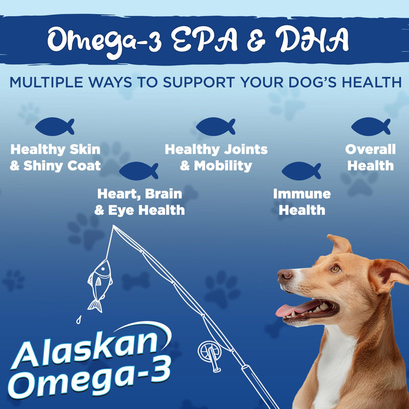 Vital Planet - Alaskan Omega-3 Soft Chews for Dogs, Wild Alaskan Fish Oil – 30 Hickory Flavored Soft Chews - PawsPlanet Australia
