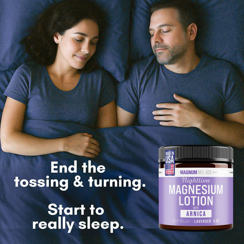 Magnum Solace Nighttime Magnesium Lotion with Arnica – Highly Concentrated Magnesium for Muscles & Joints – Apply to Legs or Feet Before Bed – Skin-Friendly - BeesActive Australia