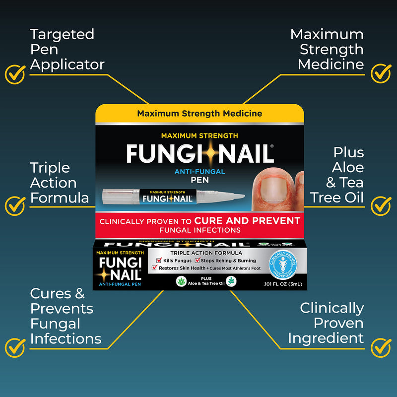 Fungi-Nail Pen Applicator Anti-Fungal Solution, Kills Fungus That Can Lead to Nail & Athlete’s Foot with Tolnaftate & Clinically Proven to Cure and Prevent Fungal Infections | 0.20 Fl Oz (Pack of 2) 0.20 Fl Oz (Pack of 2) - BeesActive Australia