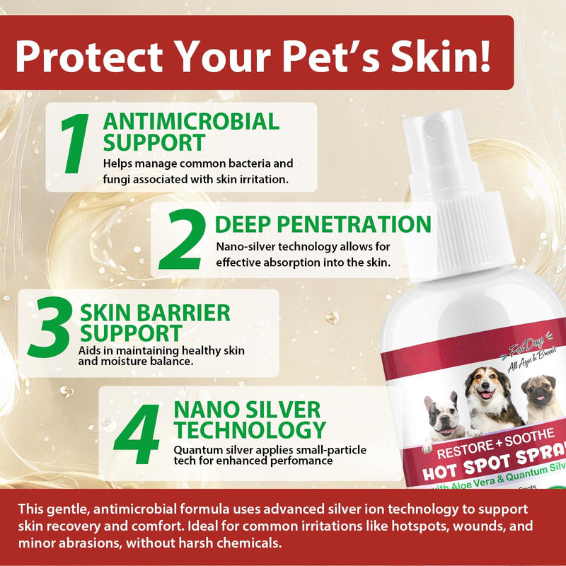 VOSIFSDIY Hot Spot Spray for Dogs, Itch Relief for Dogs, Relieve Irritated Skin, Long Lasting Moisturizing, Emotional Soothing,Pure Plant-Based Ingredients-100ml