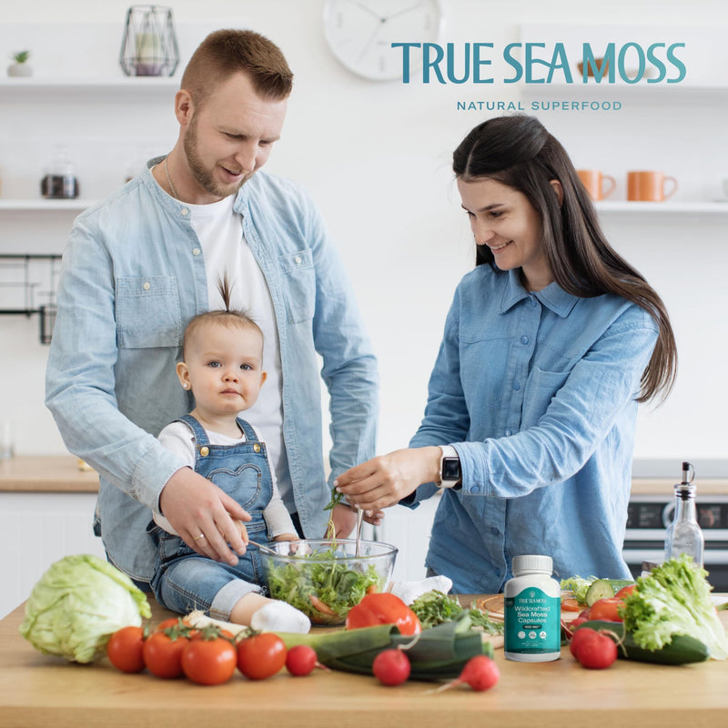 TrueSeaMoss Irish Sea Moss Capsules – 1600 mg – 120 Capsules, 30 Portions | Fruit Extracts Superfood for Overall Wellness – Supports Immune Health Naturally – Essential Vitamins and Minerals SeaMoss 1 Count (Pack of 120)